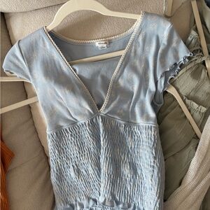 Urban Outfitters Europe Light Blue Short Sleeve Top
